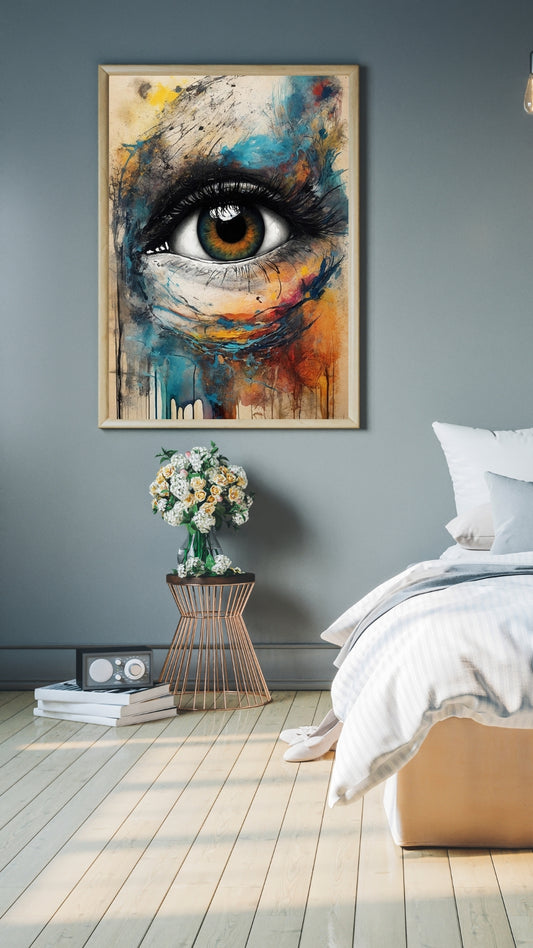 Eye of Perception - Abstract eye portrait between color depth and emotion