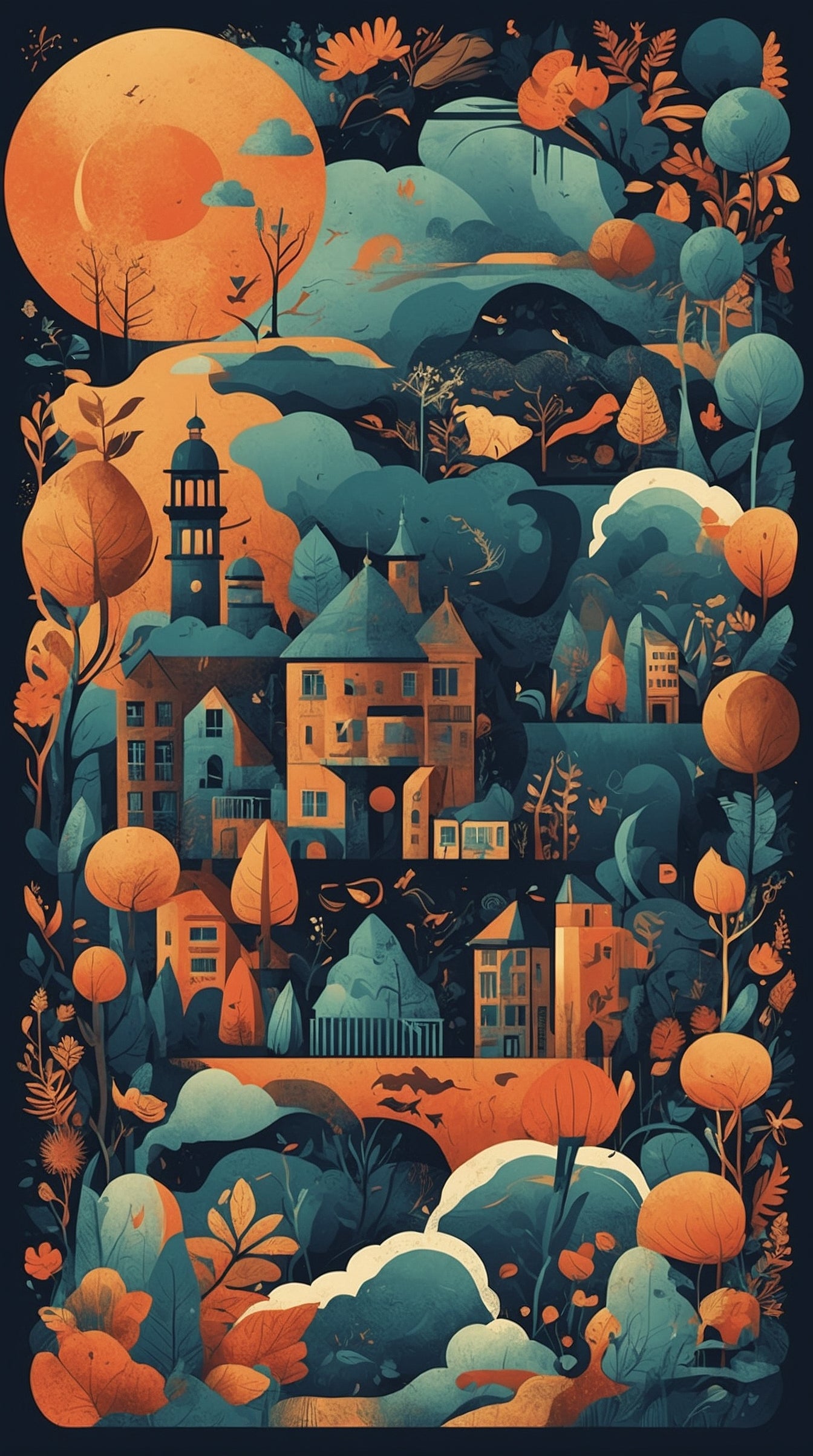 Orange Town - a fairytale snapshot between dream, nature and architecture