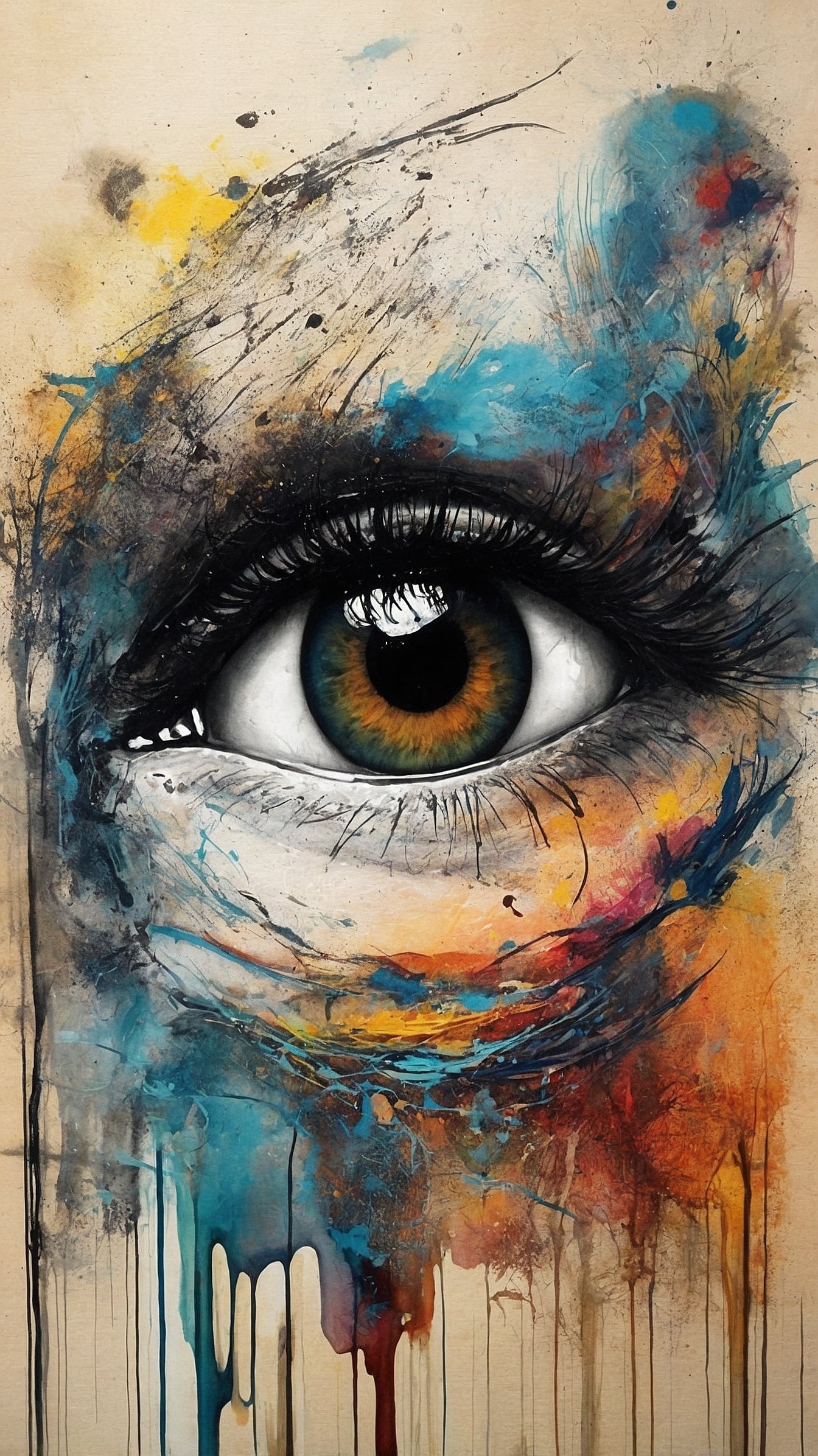 Eye of Perception - Abstract eye portrait between color depth and emotion